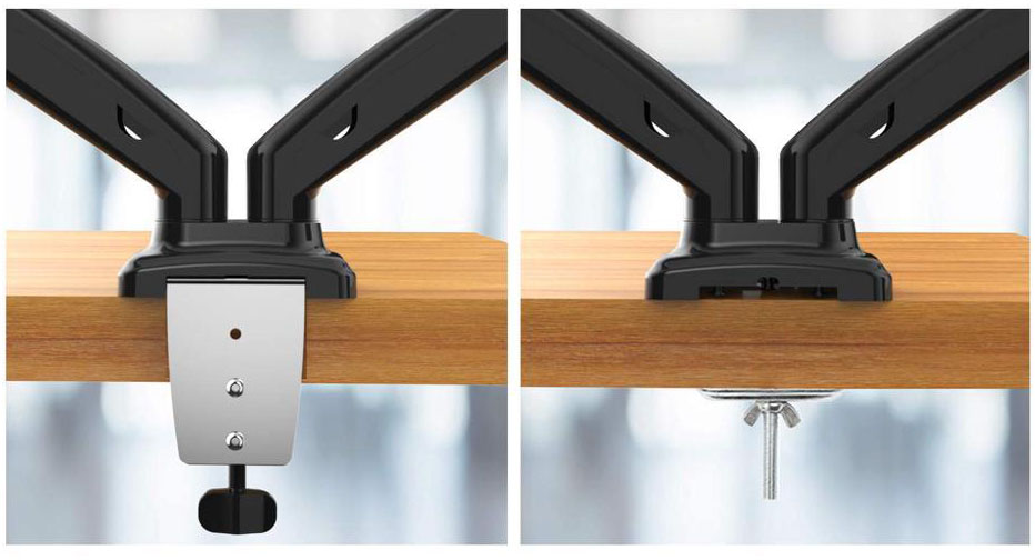 comparison between C-clamp mounting and grommet hole mounting